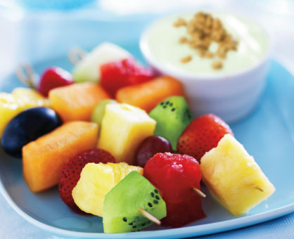 Fresh Fruit Kabobs with Key Lime-Coconut Dip