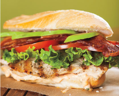 Grilled Chicken BLT with Basil-Mayo