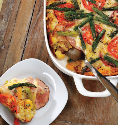 Ham, Asparagus & Gruyère Strata