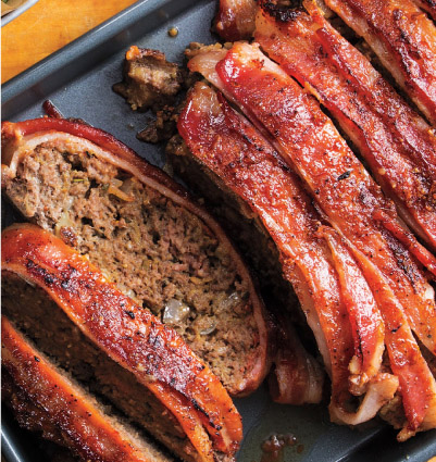 Bacon-Wrapped Herb Meatloaf with Orange-Chili Glaze