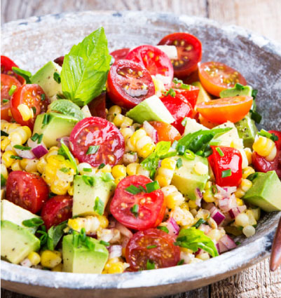 Fresh Corn, Cherry Tomato & Avocado Salad - Inspired Cooks